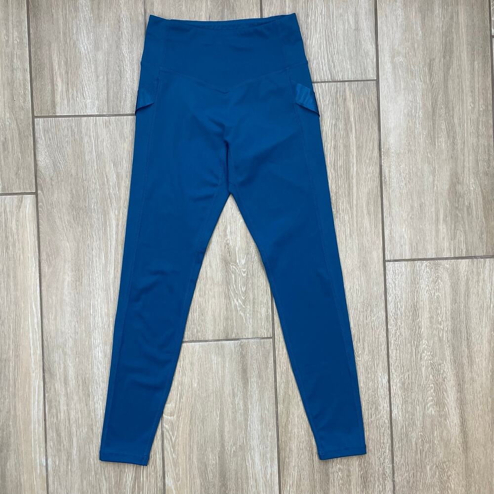 Buffbunny Leggings Womens Small Blue High Rise Strap Detail Gym Workout